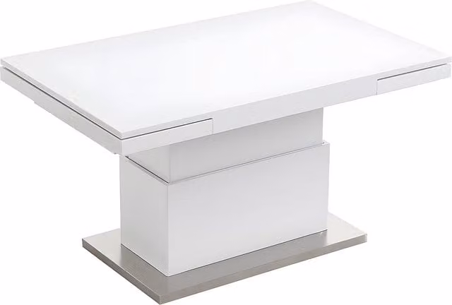 Mesa de centro Lauria 2 en 1 elevable y extensible en MDF lacado blanco An/P/Al: 120 x 75 x 60 cm