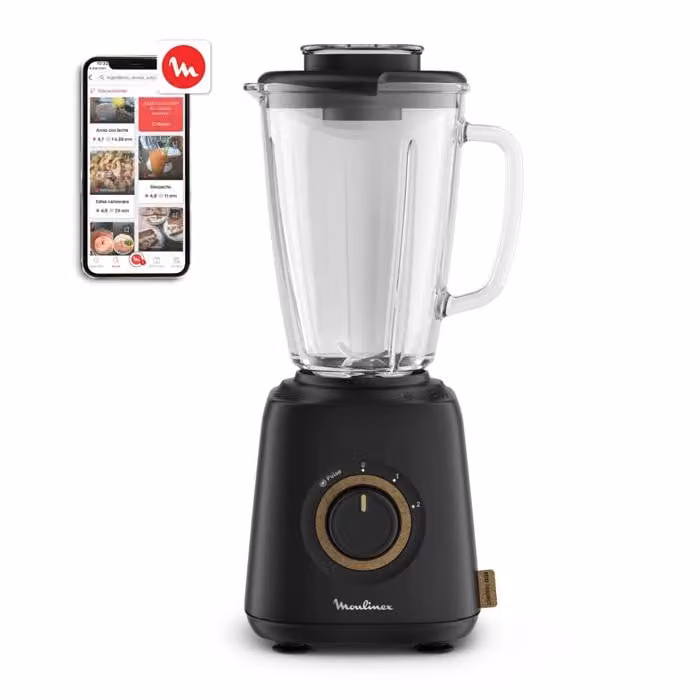Batidora de vaso Moulinex Eco Respect de 1,75 l, 800 W, color negro