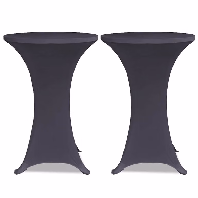 Pack de 2 fundas elásticas para mesa vidaXL en gris antracita de 80 cm