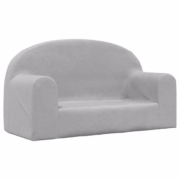 Sofá de 2 plazas para niños vidaXL en gris con tapizado de tela y fundas extraíbles