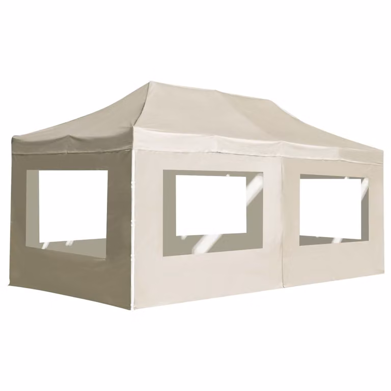 Carpa plegable profesional Syfax con paredes de aluminio y PVC en color beige An/P/Al: 6 x 3 x 2 m