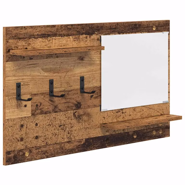 Perchero de pared moderno vidaXL de madera en color marrón con ganchos distribuidos An/P/Al: 90 x 50 x 3 cm