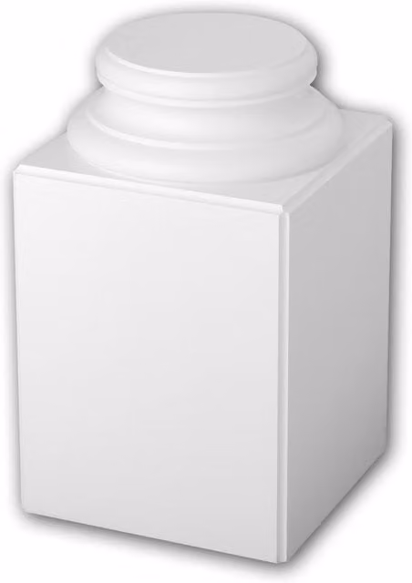 Elemento decorativo de columna Profhome de diseño clásico redondo en color blanco de poliuretano An/P/Al: 24.9 x 24.9 x 69.5 cm