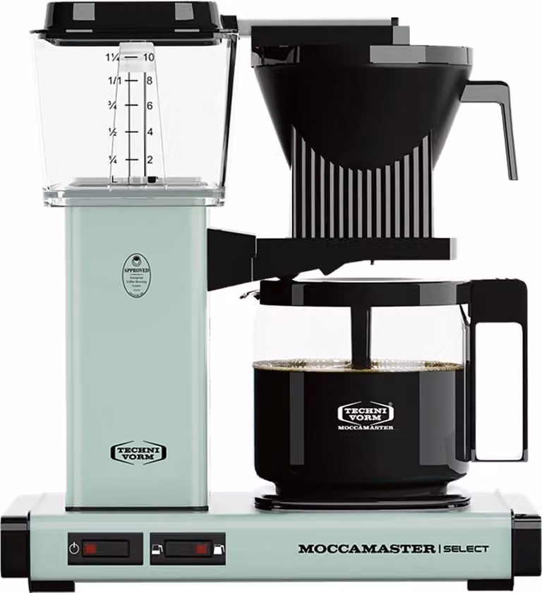 Máquina de café Moccamaster KBG Select con jarra de vidrio, color verde, capacidad 1,25 l