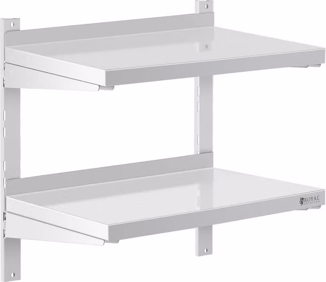 Estante de pared Royal Catering de metal con baldas ajustables para cocina, An/P/Al: 60 x 40 x 35 cm