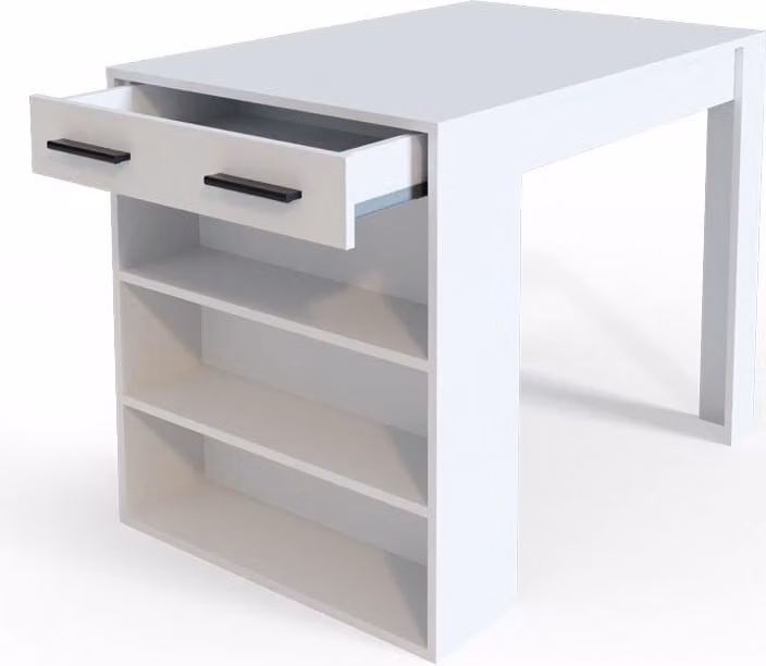 Mesa de comedor Vicco Repose blanca de diseño moderno, An/P/Al: 100 x 67 x 78 cm