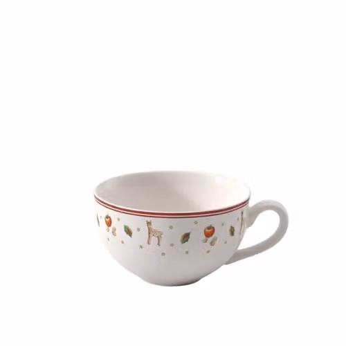 Taza de café con plato Villeroy & Boch Toy's Delight de porcelana, blanco y multicolor, 300 ml