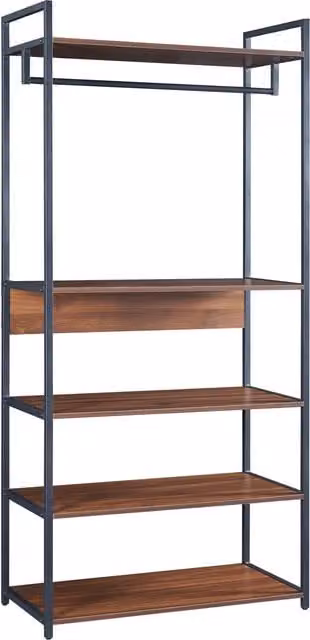 Perchero para ropa Helloshop26 estilo industrial en color negro y marrón, An/P/Al: 180 x 84 x 40 cm