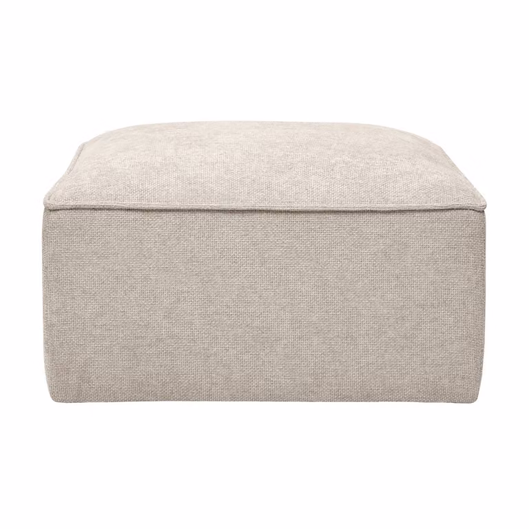 Puff reposapiés Miliboo en tejido efecto terciopelo color beige An/P/Al: 41 x 41 x 71 cm