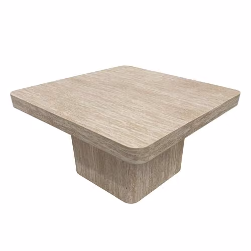 Mesa de centro cuadrada Oviala en color beige con acabado de madera natural An/P/Al: 80 x 80 x 45 cm