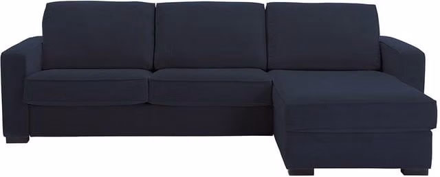 Sofá cama Padua de El Corte Inglés de 5 plazas con chaiselongue derecha en color azul y tapizado de tela