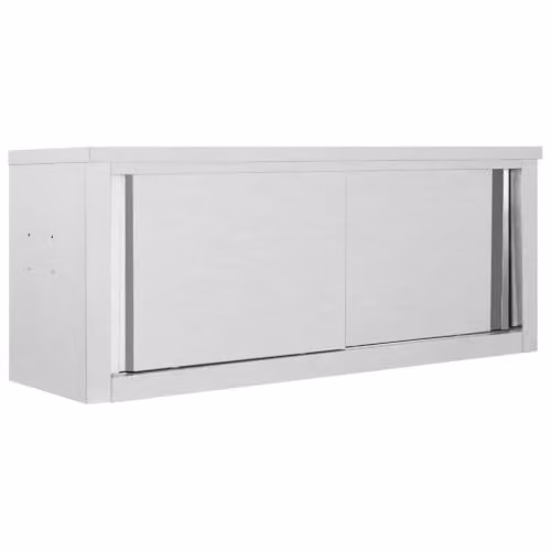 Armario de cocina mural Helloshop26 con puertas correderas en metal, An/P/Al: 120 x 40 x 50 cm, disponible en colores oro y plata