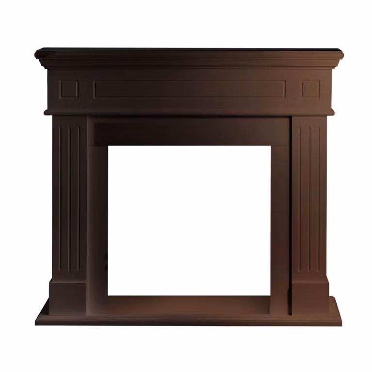Marco de chimenea Divina Fire de madera de nogal color marrón An/P/Al: 110 x 36 x 100 cm