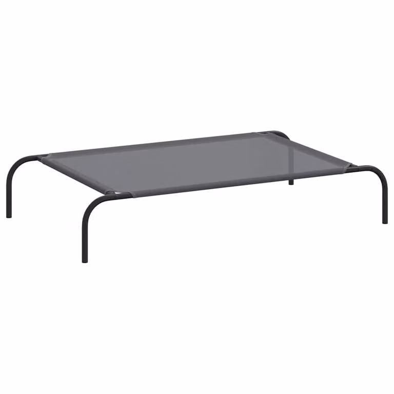 Cama elevada para perros vidaXL en color gris, fabricada en acero y textilene, An/P/Al: 110 x 65 x 20 cm