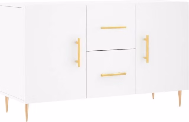 Aparador organizador moderno Helloshop26 para cocina o salón en color blanco, An/P/Al: 100 x 36 x 60 cm