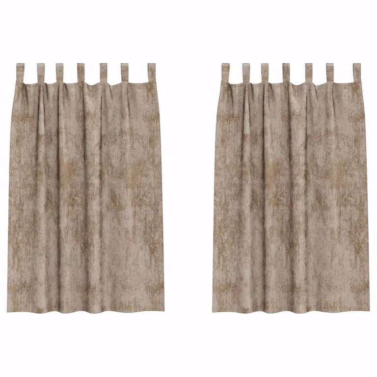 Set de 2 cortinas de terciopelo vidaXL con efecto blackout y aislamiento térmico en color beige, An/Al: 140 x 175 cm