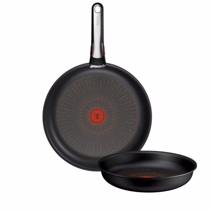 Set de 3 sartenes Tefal Ingenio Excellence+ con mango extraíble, antiadherente y apilable, color negro, compatible con inducción