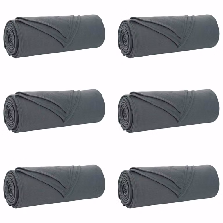 Pack de 6 mantas de sofá vidaXL de lana en gris, An/P: 350 x 270 cm