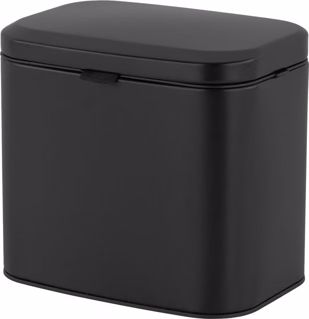 Cubo de basura de pared Relaxdays en metal negro con cubo interior extraíble, 4 l, An/P/Al: 20 x 22 x 15,5 cm