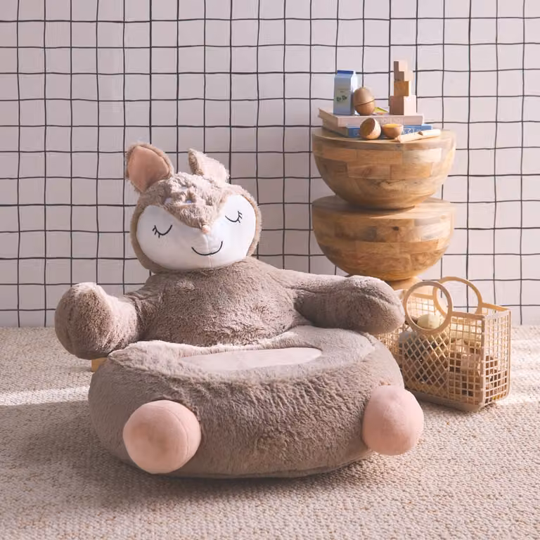 Sillón bambi infantil SWEEEK, color pardo, An/P/Al: 57 x 57 x 51 cm