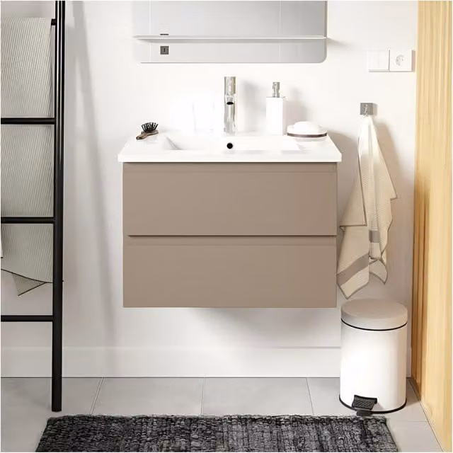 Conjunto de lavabo moderno Sorrento con encimera de cerámica y grifo, An/P/Al: 60 x 47 x 45,5 cm