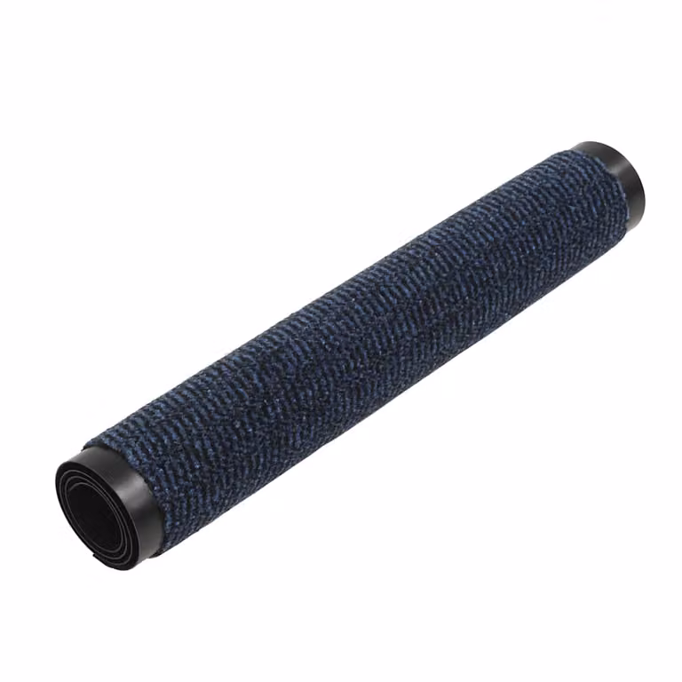 Alfombra de entrada rectangular vidaXL de nudo azul, lavable y antideslizante, An/P: 60 x 90 cm