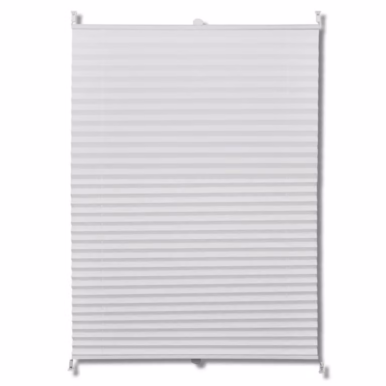 Cortina Plisada Syfax Blanca de Poliéster Semi Transparente An: 110 cm, Al: 125 cm