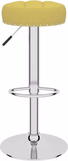 Set de 2 taburetes de cocina SYFAX en tela verde y amarillo con estructura de metal y madera para adultos