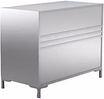 Módulo de mostrador Link de Certeo con puertas correderas y cerradura, disponible en colores plata, gris o blanco, An/P/Al: 120 x 60 x 90 cm