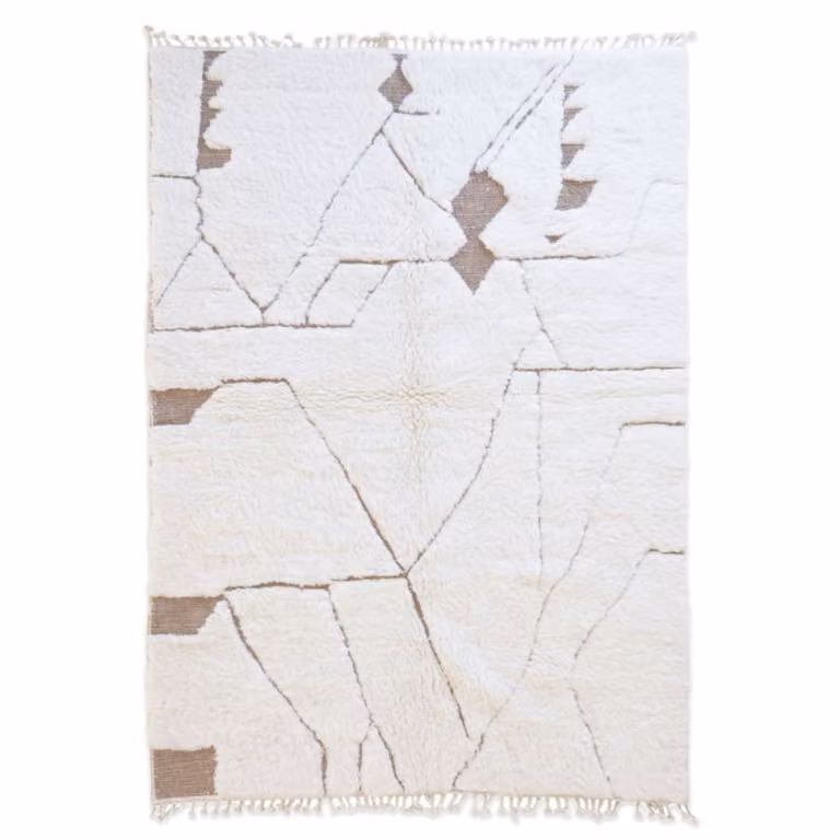 Alfombra bereber de lana AFK Living con efecto relieve en beige y blanco, An x P: 200 x 300 cm