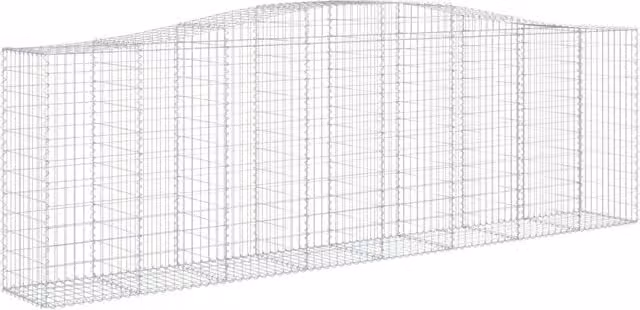 Set de 3 cestas de gaviones SYFAX en forma de arco de acero galvanizado color gris y plata, An/P/Al: 400 x 50 x 120/140 cm