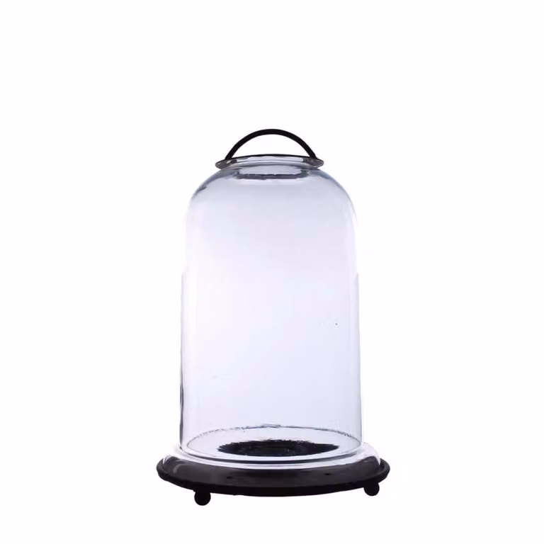 Portavelas de cristal transparente para velas de pilar Chehoma An/P/Al: 24 x 38 x 24 cm