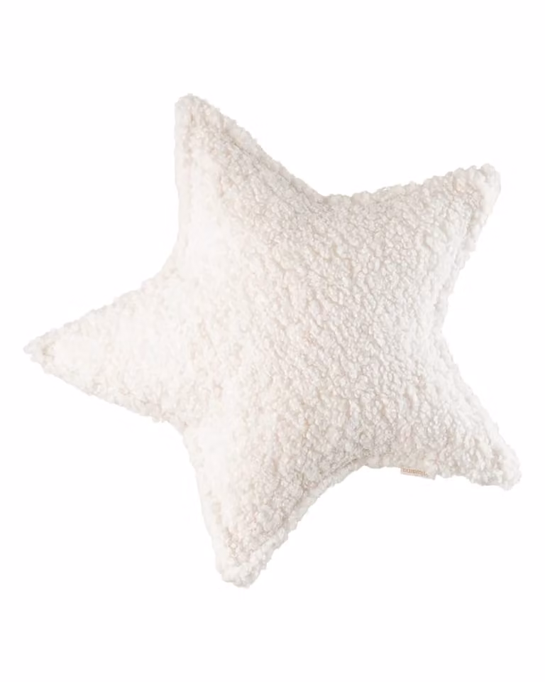 Cojín de estrella Wigiwama en tejido bouclé blanco, An/P/Al: 37 x 40 x 10 cm