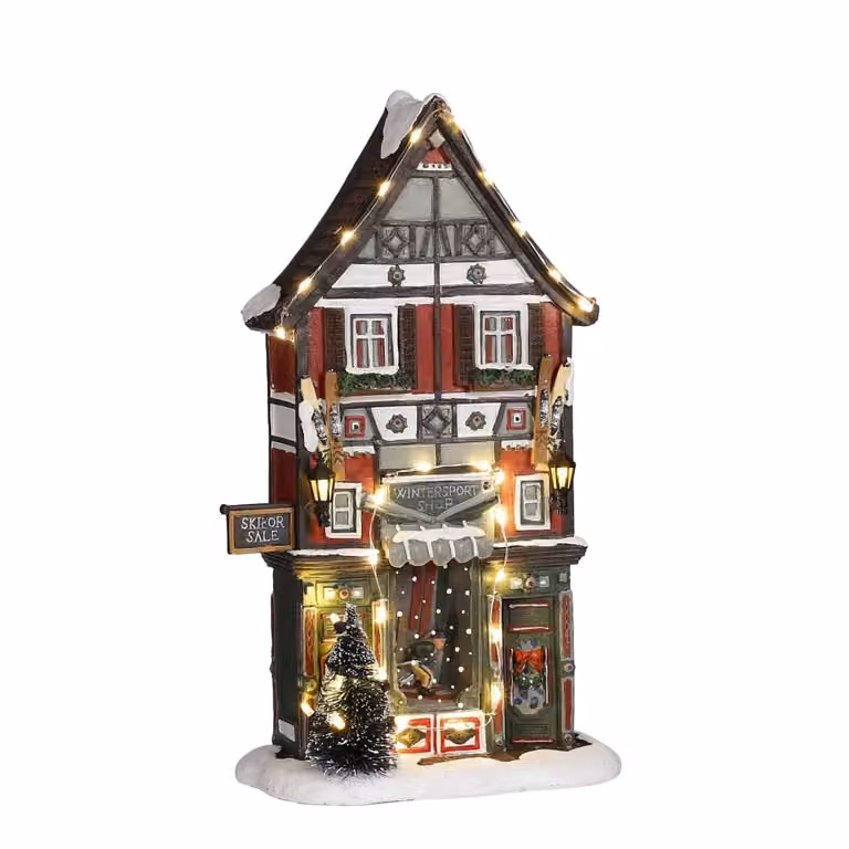Pueblo navideño LuVille multicolor de mesa, Al 17.5 cm x An 8 cm x Al 28 cm