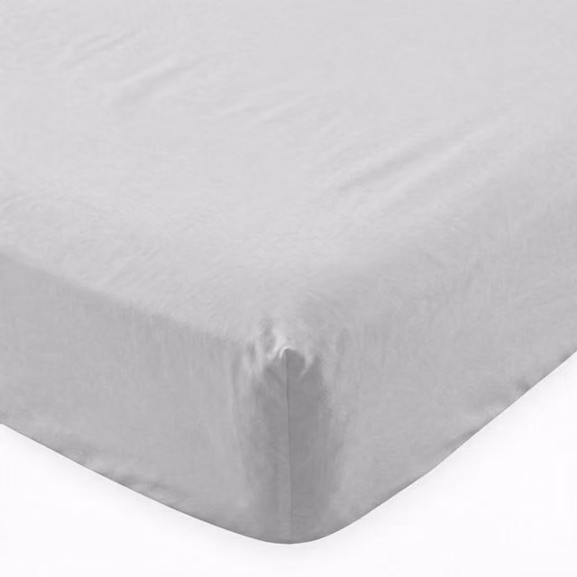 Sábana bajera elástica Basic de algodón gris para cama de 200x200 cm