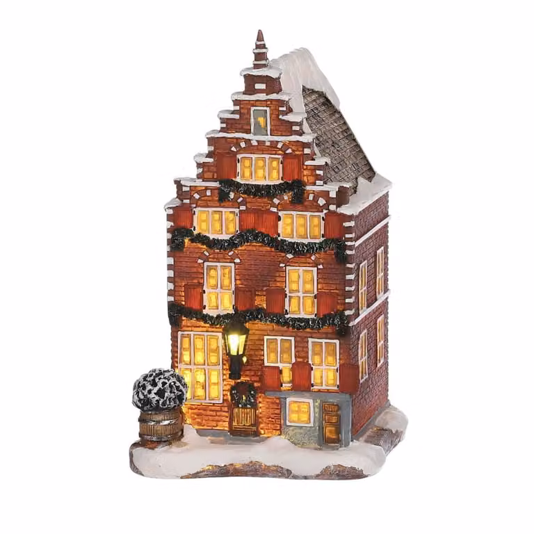 Pueblo navideño LuVille Originals de color marrón, An/P/Al: 11,5 x 10,5 x 18,5 cm