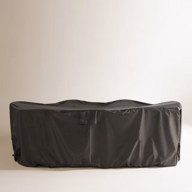 Funda repelente al agua para set de mesa y 8 sillas de jardín Cover de El Corte Inglés en gris y negro de poliéster