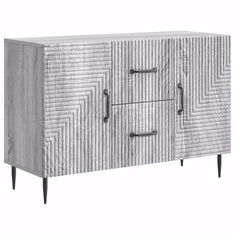 Aparador vidaXL en color gris para salón o comedor, acabado mate y diseño vintage, An/P/Al: 89 x 34,5 x 60 cm