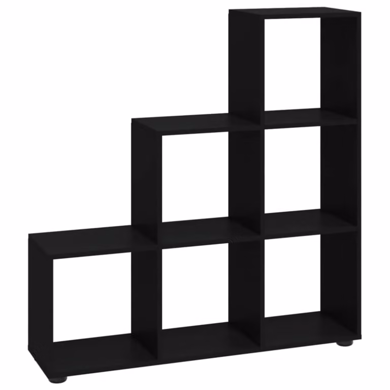 Estantería de escalera Maison Chic en madera negra para salón An/P/Al: 104 x 29 x 107 cm