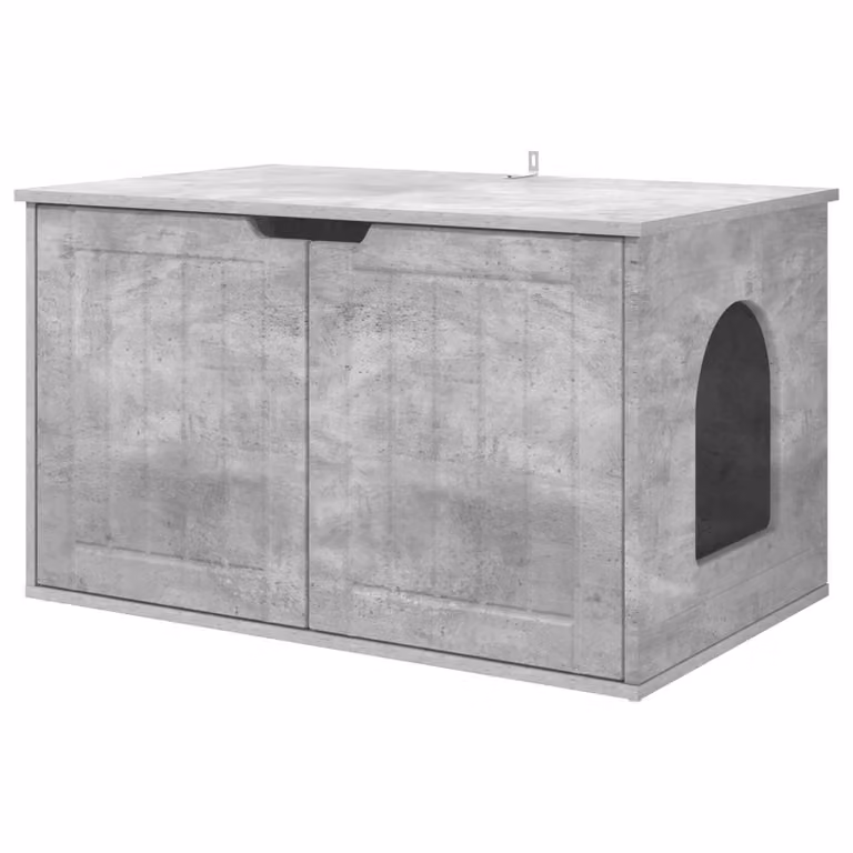 Casa para gatos vidaXL de madera de ingeniería en color gris, An/P/Al: 85 x 55 x 50,5 cm