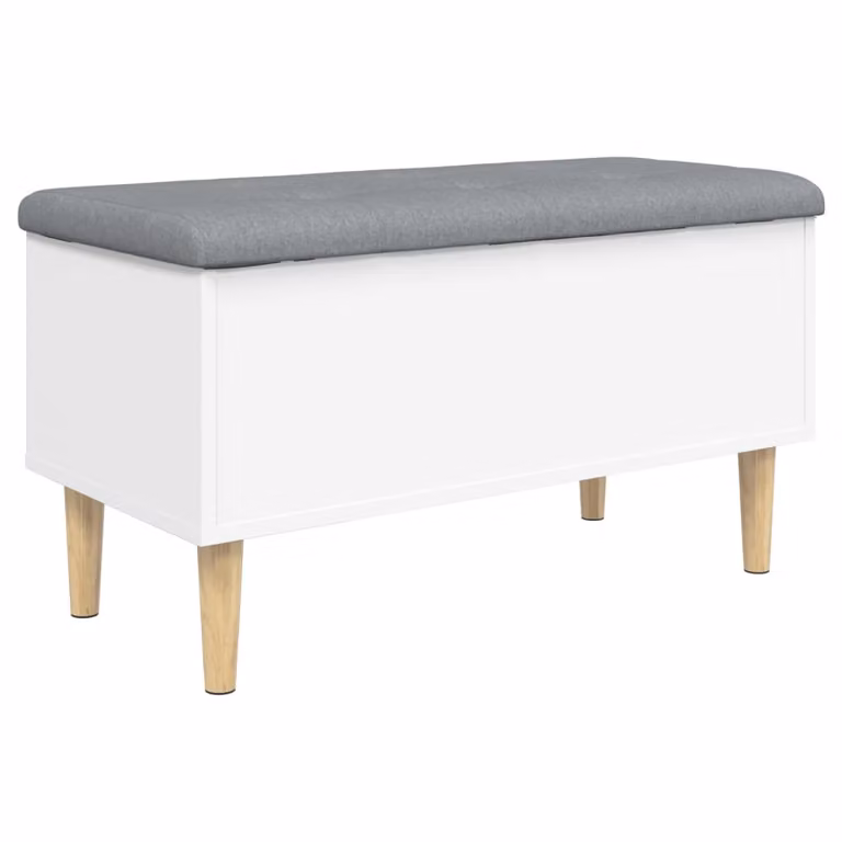 Banco con almacenaje VIDAXL en madera de ingeniería blanco An/P/Al: 82 x 42 x 46 cm