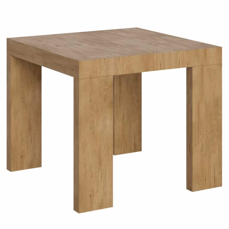Mesa extensible Itamoby de madera en color roble y marrón An/P/Al: 90 x 90 x 77 cm
