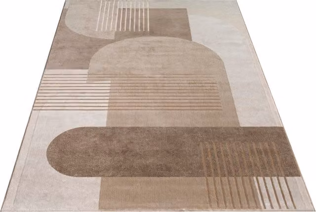 Alfombra Tiana beige de diseño geométrico moderno, An/P: 240 x 340 cm