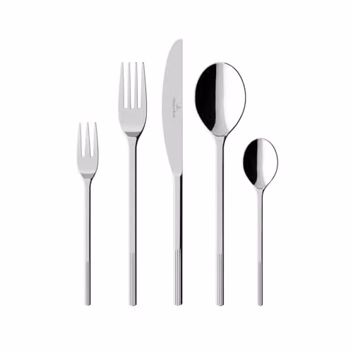 Set de cubiertos Villeroy & Boch Afina de 30 piezas en acero inoxidable pulido color plata, An/P/Al: 44 x 29 x 6,5 cm