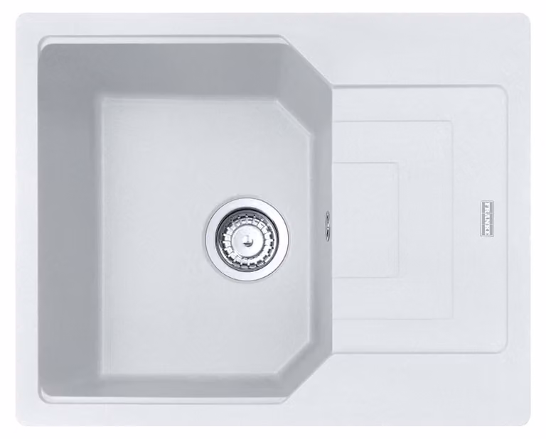 Fregadero de granito Franke Urban UBG 611-62 color Glacier con sistema de control giratorio, Medidas de corte: 60 x 48 cm