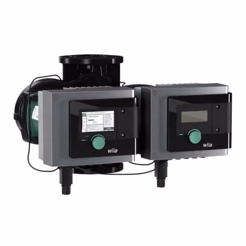 Circulador gemelar para calefacción Wilo Stratos MAXO-D 80/0,5-12 PN6 de 1350W en color gris y acero inoxidable