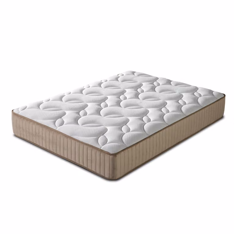 Colchón híbrido Olympe Literie de látex y espuma en color blanco, con propiedades antibacterianas y diseño enrollable, An/P/Al: 135 x 190 x 30 cm