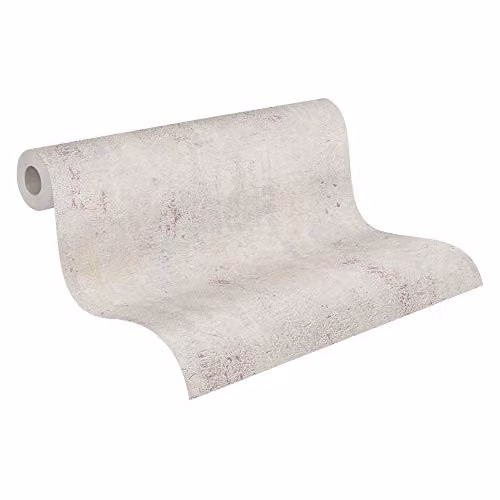 Papel pintado tejido no tejido A.S. Création Livingwalls Hormigon Ava New York Metropolitan Stories 2 en colores beige, gris y rojo, An/Al: 0,53 m x 10,05 m