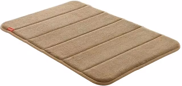 Alfombra de baño rectangular Tatay Nuvola en microfibra de poliéster, color beige, An/P: 60 x 40 cm