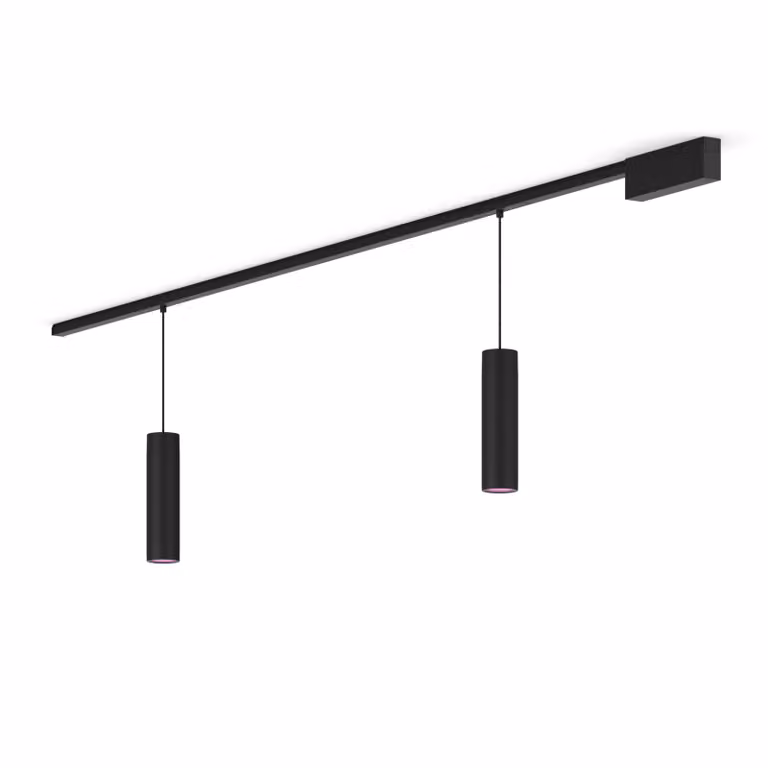 Kit de base de techo recto Philips Hue Perifo con 2 luminarias suspendidas en color negro
